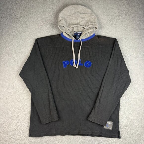 Polo Ralph Lauren Other - Polo Sport Ralph Lauren Hoodie Men's Large Hooded Sweatshirt Spellout Black Gray